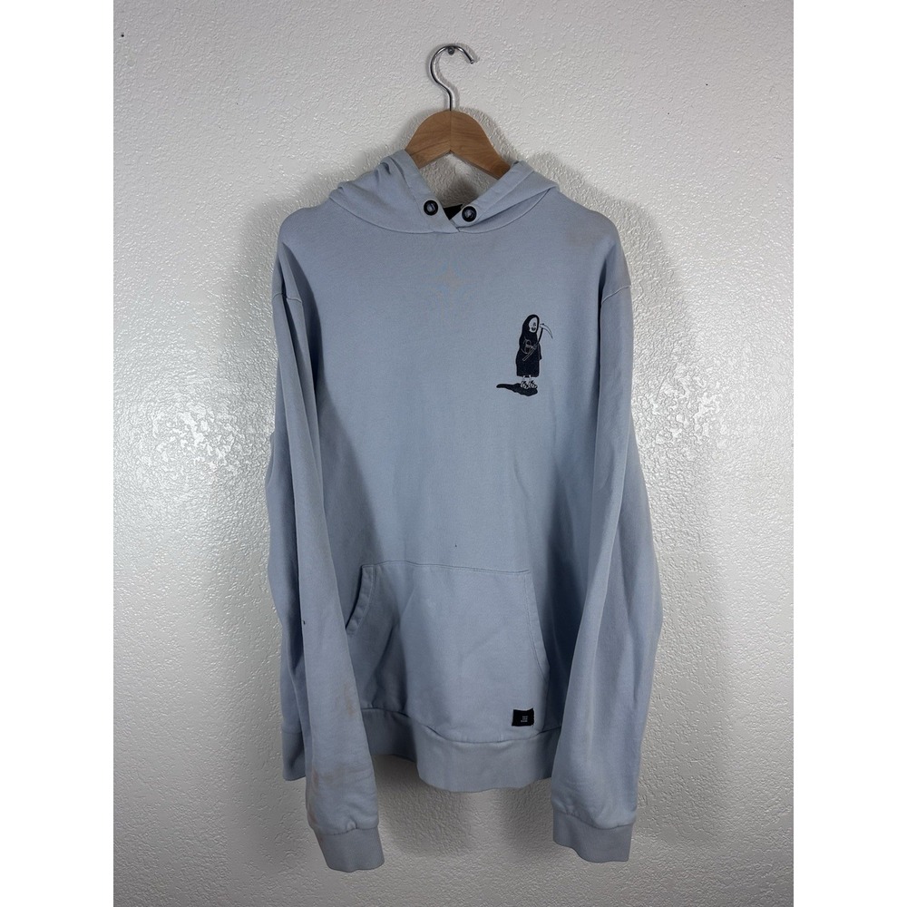 Lazy Oaf It's Too Late Grim Reaper Graphic Hoodie Blue Men's Medium M